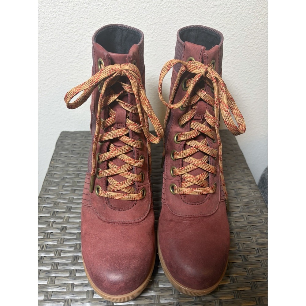 SOREL Hidden Wedge Boot~Joan Arctic Lexi Lace Up Waterproof ~US 8~Rose Leather - Picture 4 of 16